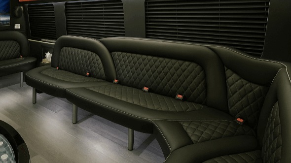 Interior of Charter Bus Company Aurora's 14 Passenger Sprinter Limousine in Aurora