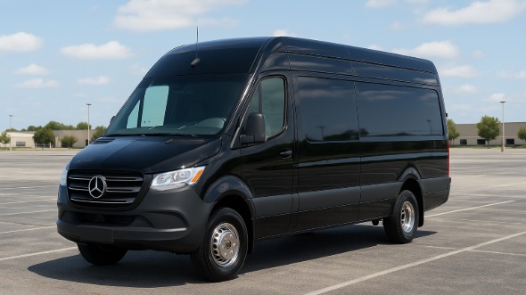 Exterior of Charter Bus Company Longmont's 14 Passenger Sprinter Limousine in Longmont