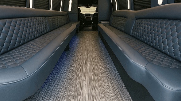 Interior of Charter Bus Company Loveland's 20 Passenger Party Bus in Loveland