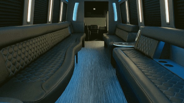 Interior of Charter Bus Company Thornton's 20 Passenger Party Bus in Thornton