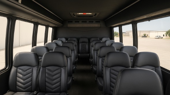 Interior of Charter Bus Company Greeley's 35 Passenger Minibus in Greeley