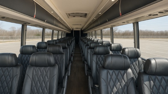 Interior of Charter Bus Company Greeley's 40 Passenger Charter Bus in Greeley