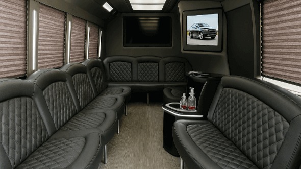Interior of Charter Bus Company Loveland's 40 Passenger Party Bus in Loveland