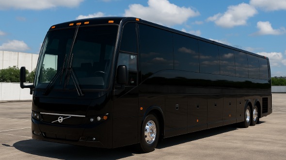 Exterior of Charter Bus Company Greeley's 45 Passenger Charter Bus in Greeley