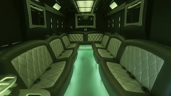 Interior of Greeley Party Bus Company's 50 Passenger Party Bus in Greeley