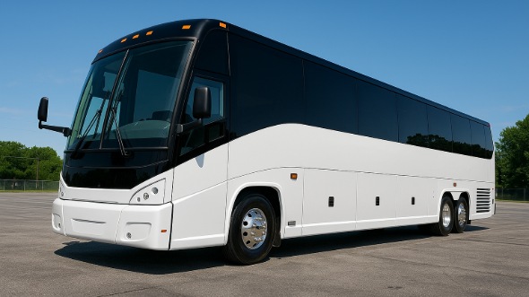 Exterior of Charter Bus Company Greeley's 51 Passenger Charter Bus in Greeley