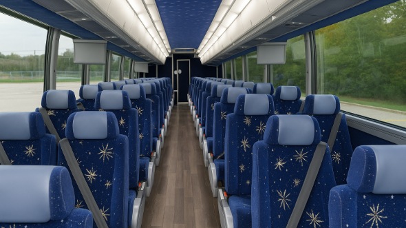 Interior of Charter Bus Company Greeley's 51 Passenger Charter Bus in Greeley